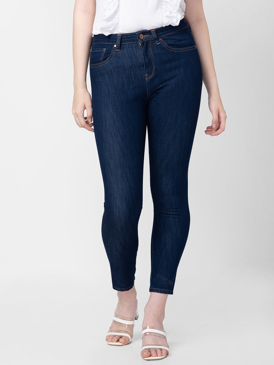 Women Alexa Jeans Super Skinny Fit Dark Blue High Rise