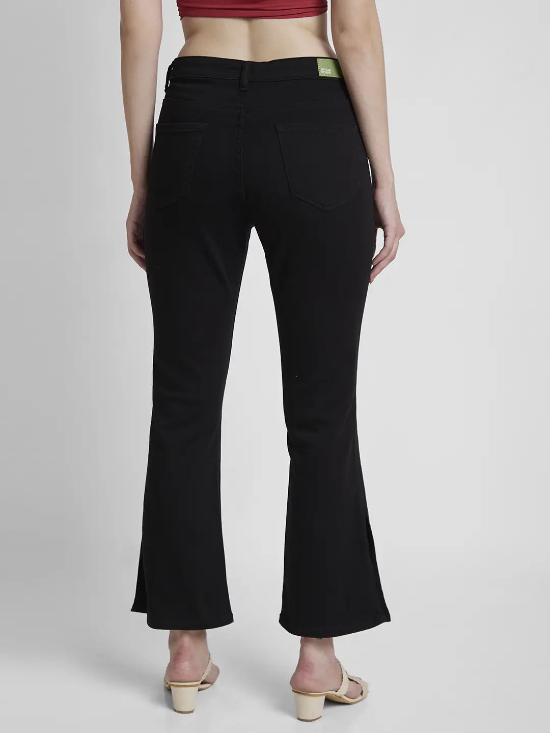 Women Elissa Jeans Boot Cut Fit Black High Rise