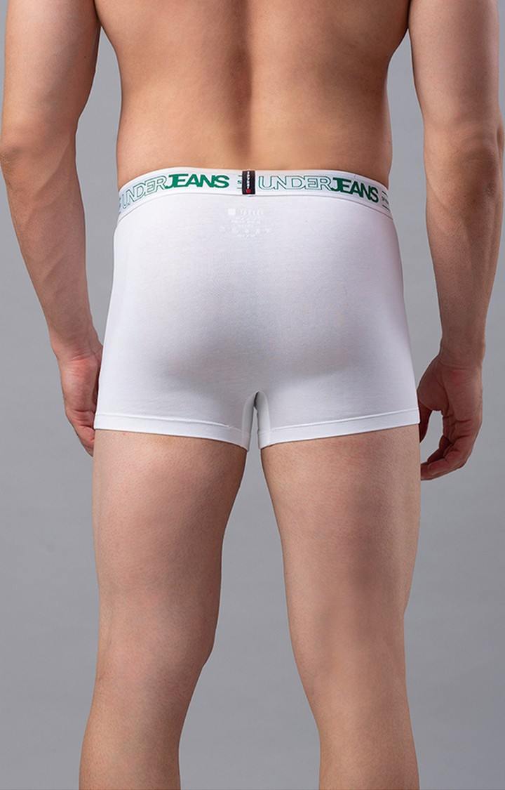 Underjeans by Spykar Men White Regular Fit Trunks (Pack of 2)