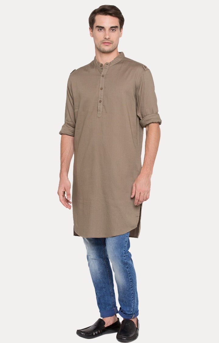 Spykar Men'S Brown Cotton Solid Casual Shirts