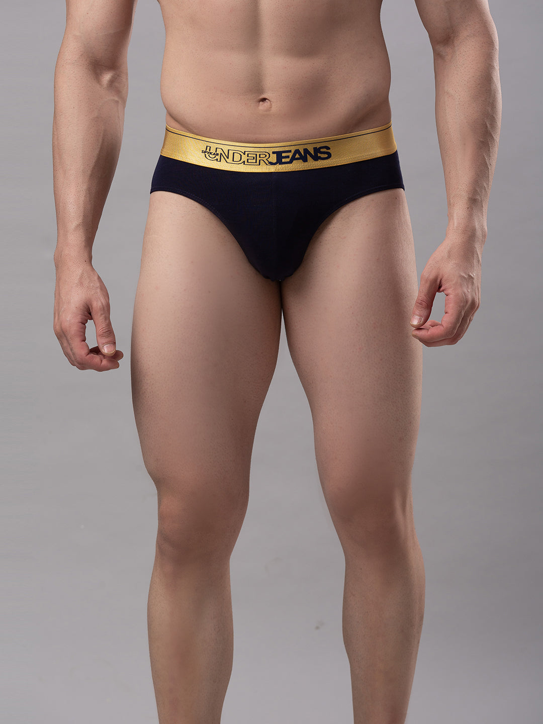 Underjeans By Spykar Men Premium Cotton Blend Navy Brief