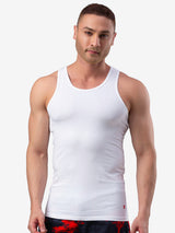 Underjeans White Cotton Round Neck Vest