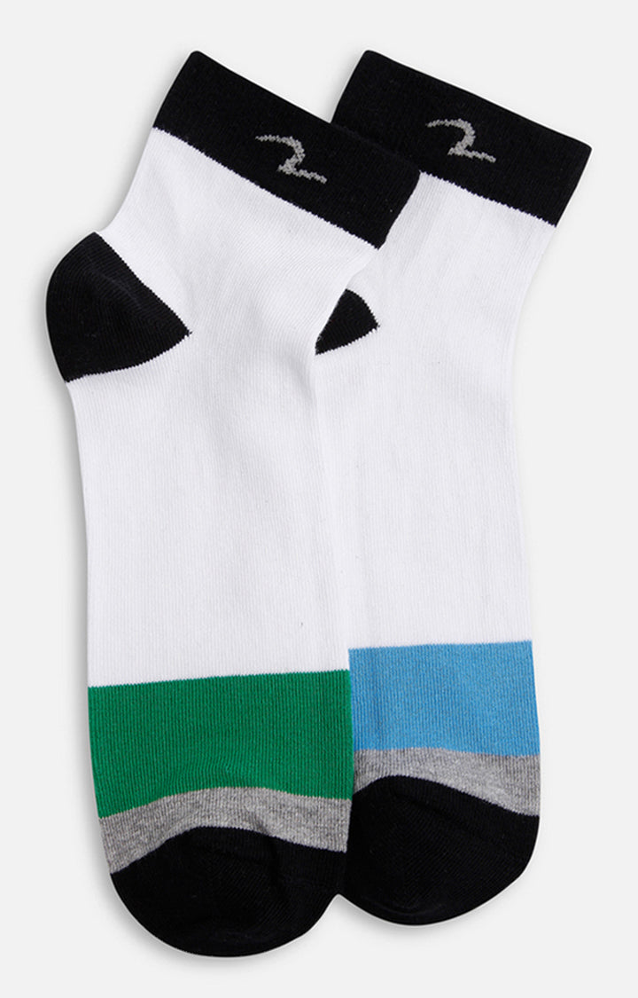 Spykar Blue and Green Socks - Pack Of 2