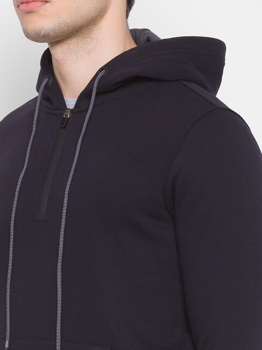 Spykar Black Cotton Sweatshirt For Men