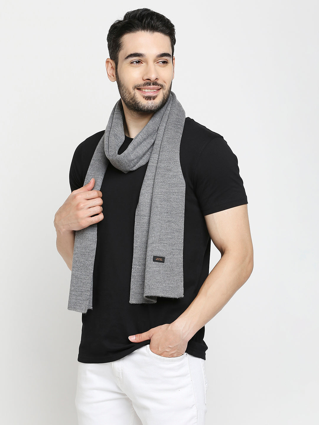 Spykar Grey Cotton Muffler