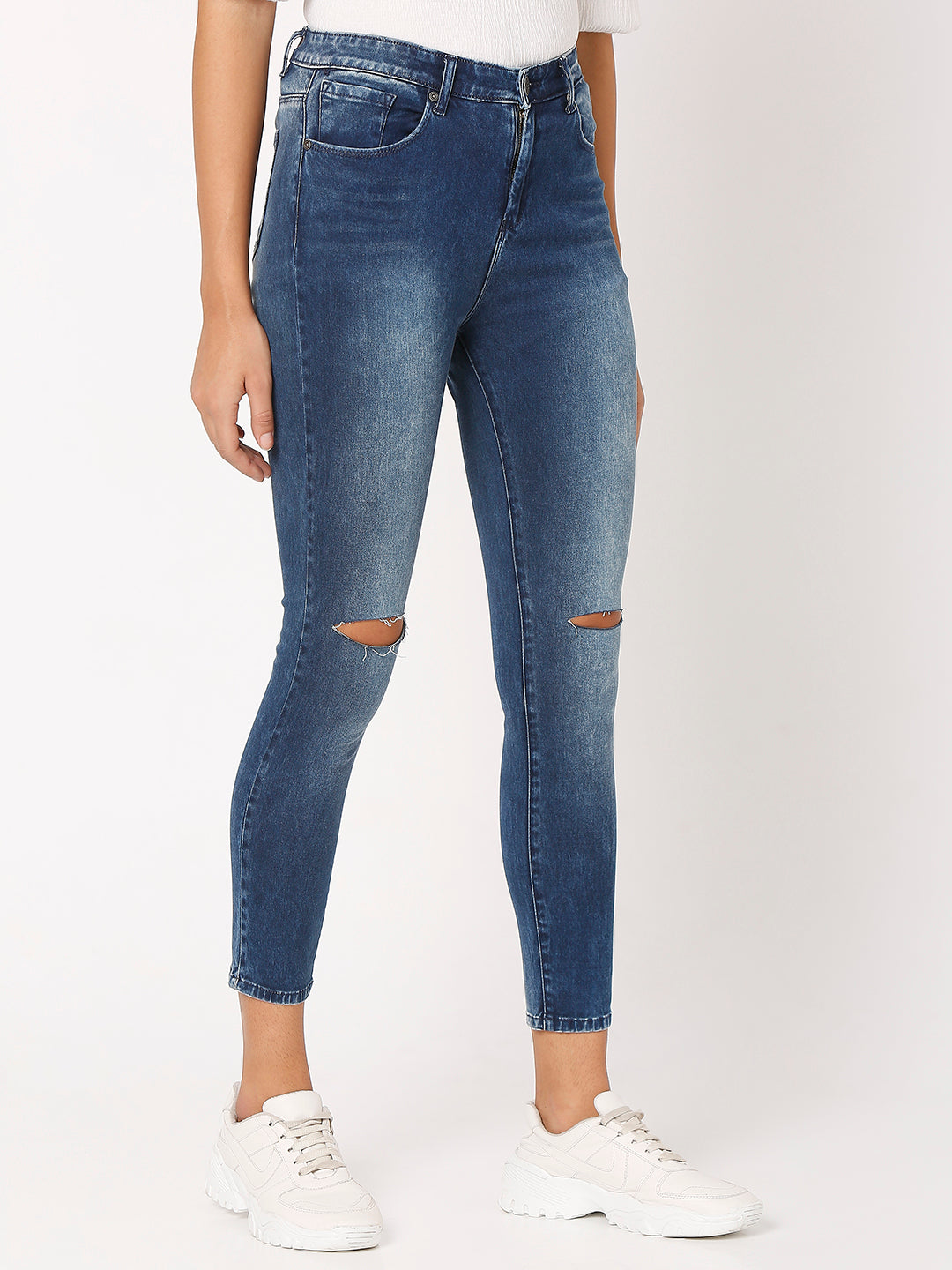 Spykar Women Blue Cotton Super Skinny Ankle Length Jeans - (Alexa)