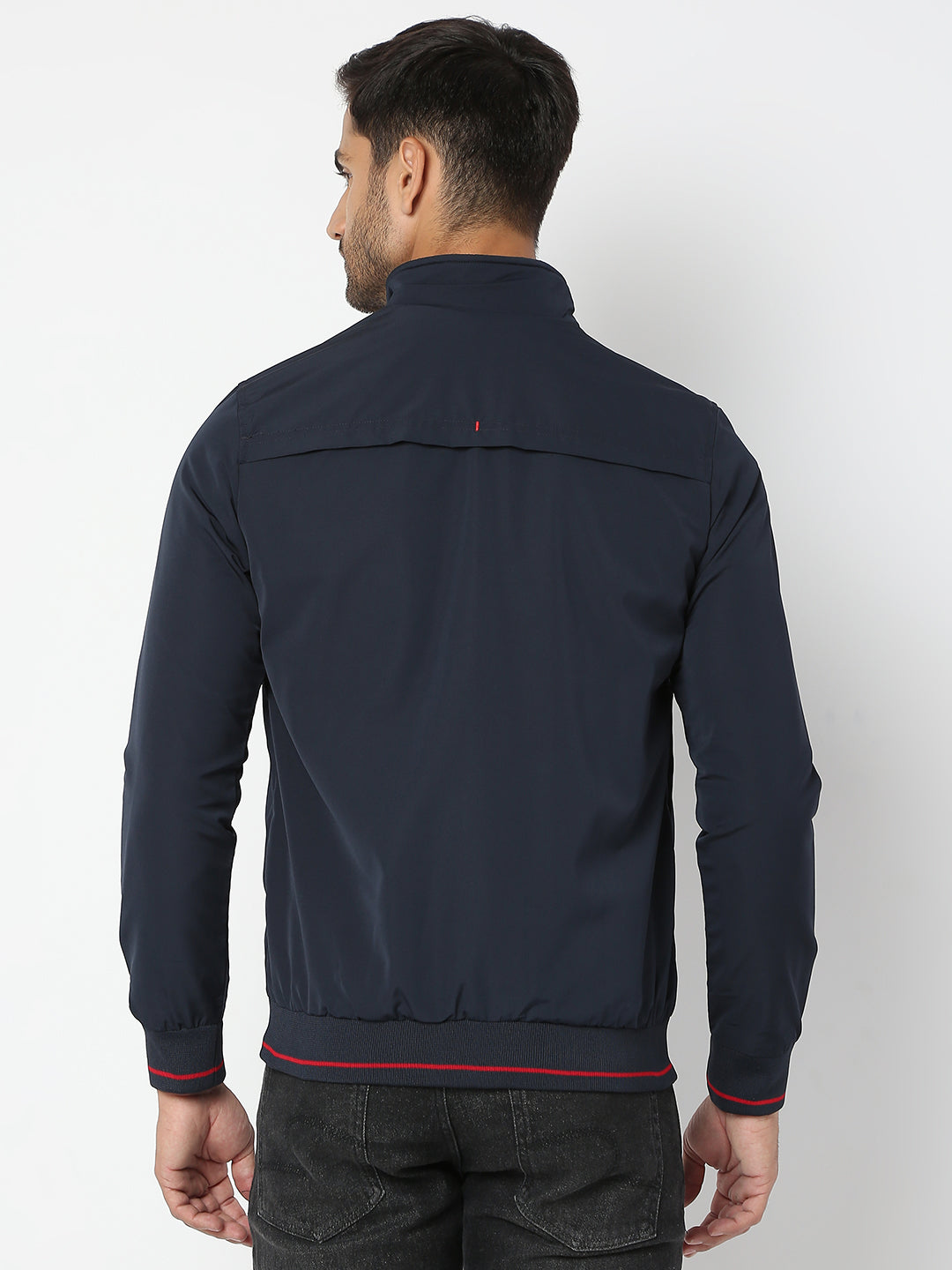 Spykar Men Navy Blue Nylon Regular Fit Jacket