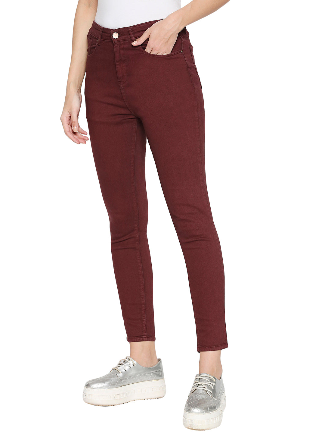 Spykar Women Cotton Red Jeans