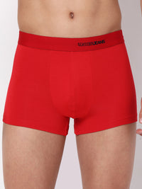 Men Premium Micromodal Red Trunk - Underjeans By Spykar