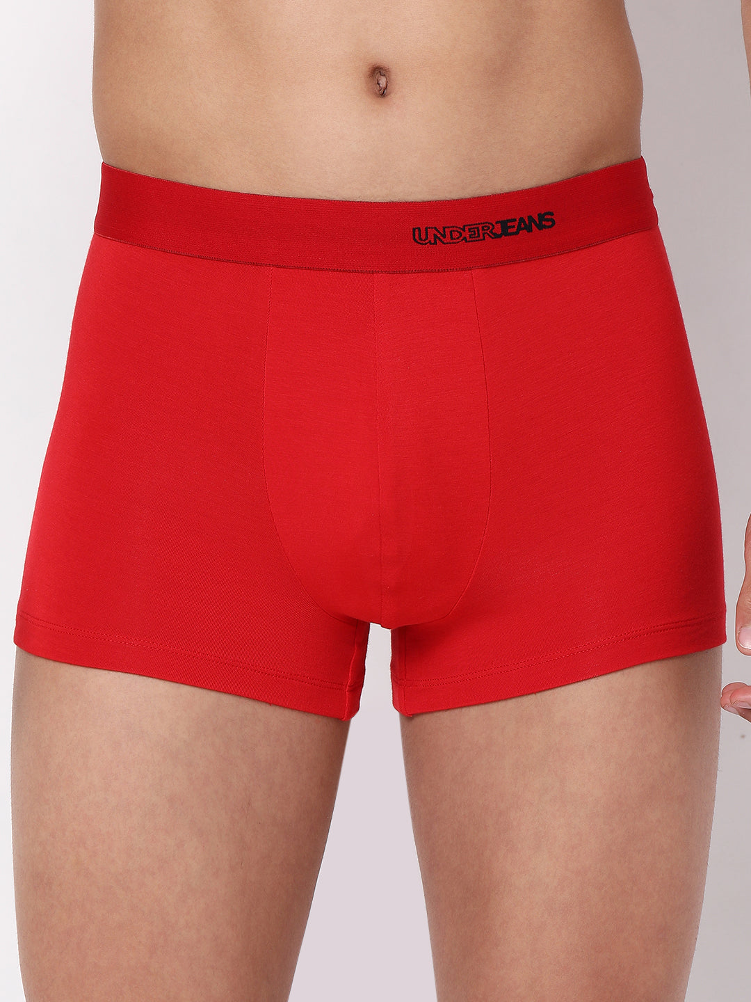 Men Premium Micromodal Red Trunk - Underjeans By Spykar