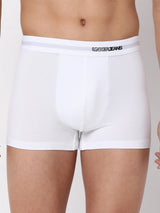 Men Premium Micromodal White Trunk - Underjeans By Spykar