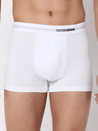 Men Premium Micromodal White Trunk - Underjeans By Spykar