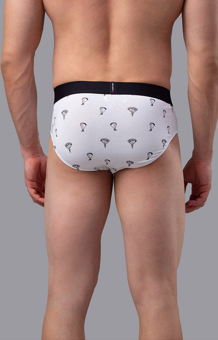 White Cotton Brief For Men Premium- Underjeans By Spykar