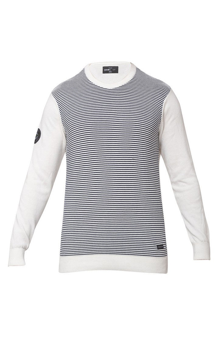 Spykar Multi Cotton Regular Fit Sweater For Men