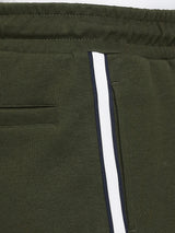Men Premium Cotton Blend Knitted Rifle Green Shorts - Underjeans By Spykar