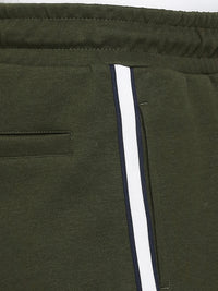 Men Premium Cotton Blend Knitted Rifle Green Shorts - Underjeans By Spykar