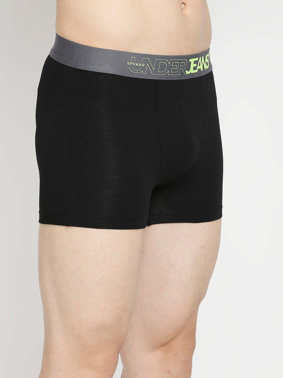 Men Premium Olive & Black Cotton Blend Trunk - Pack Of 2- Underjeans By Spykar