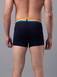 Men Premium Navy-Multi Cotton Blend Trunk- Underjeans By Spykar