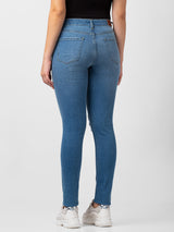 Spykar Women Mid Blue Lycra Skinny Fit Regular Length Jeans (Adora)