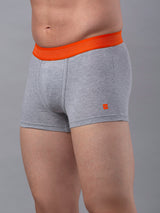 Men Premium Grey-Orange Cotton Blend Trunk- Underjeans By Spykar