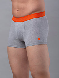 Men Premium Grey-Orange Cotton Blend Trunk- Underjeans By Spykar