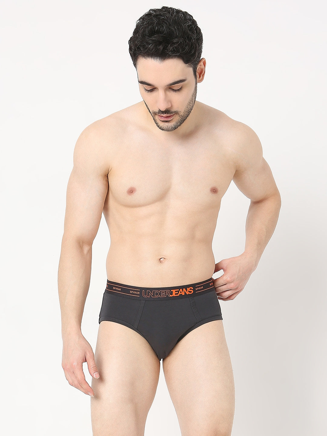 Underjeans by Spykar Men Premium Dark Grey Brief