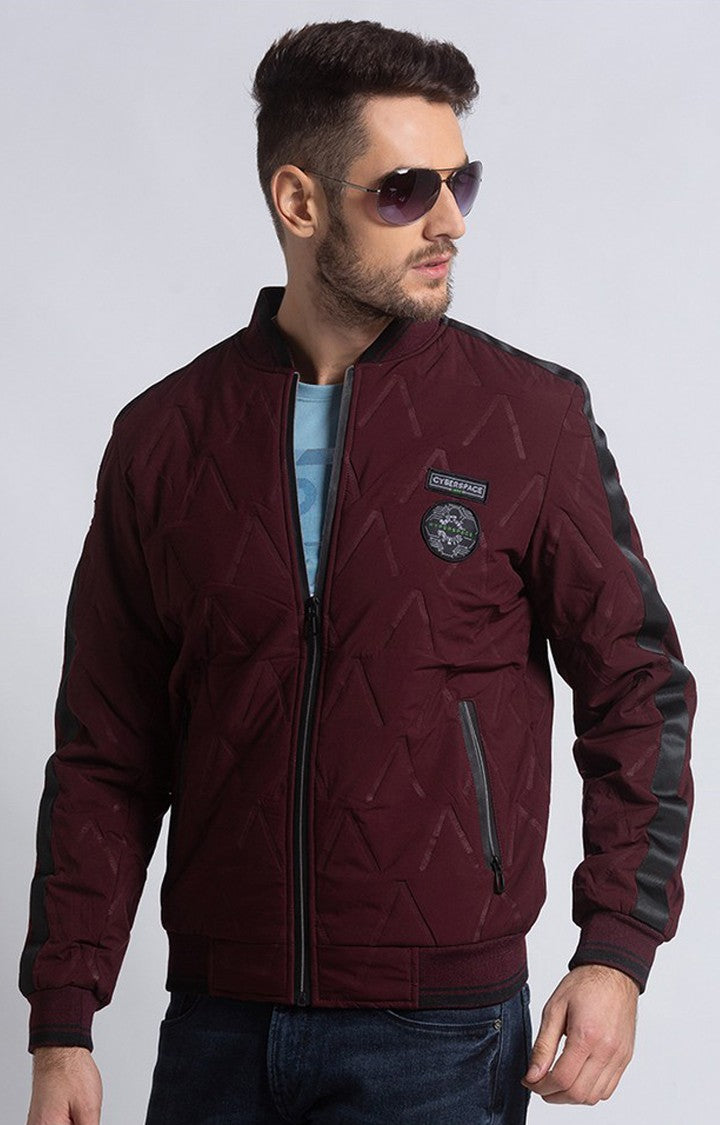 Spykar Maroon Activewear Straight Fit Jacket For Men