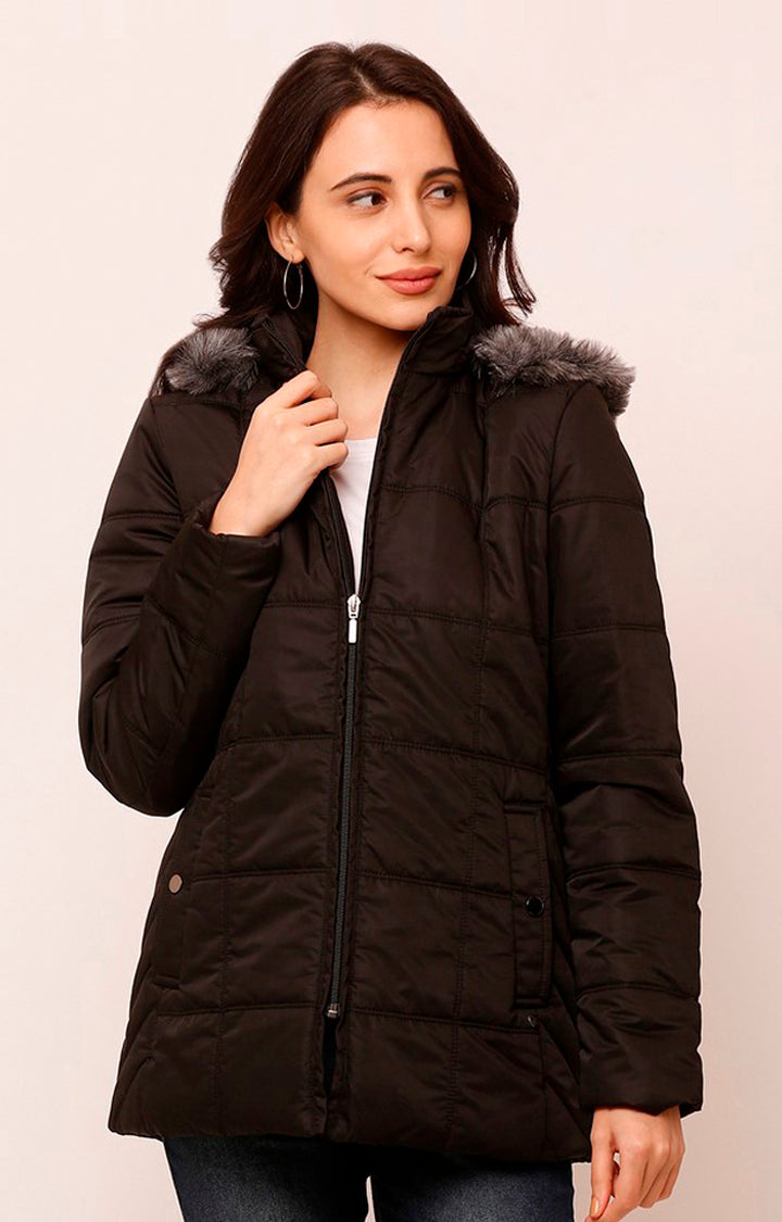 Spykar Women Black Solid Front Open Jacket