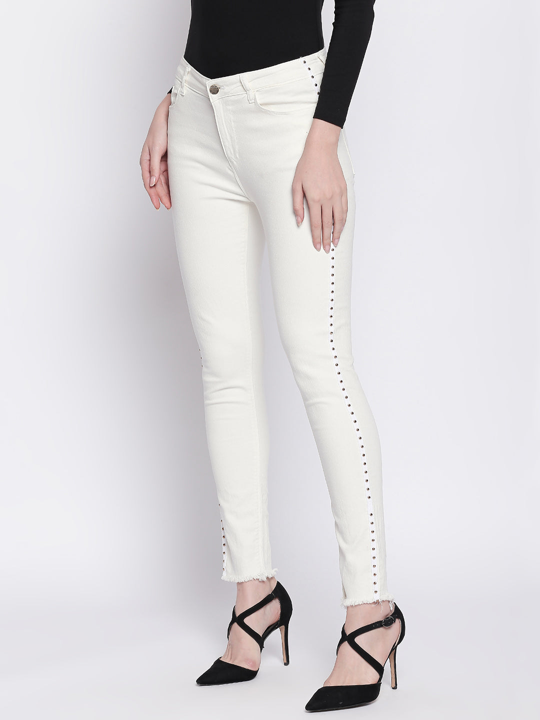 Spykar Women White Cotton Skinny Fit Regular Length Jeans (Ynr)