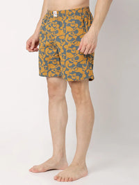 Underjeans By Spykar Men Premium Yellow Cotton Blend Regular Fit Boxer Shorts