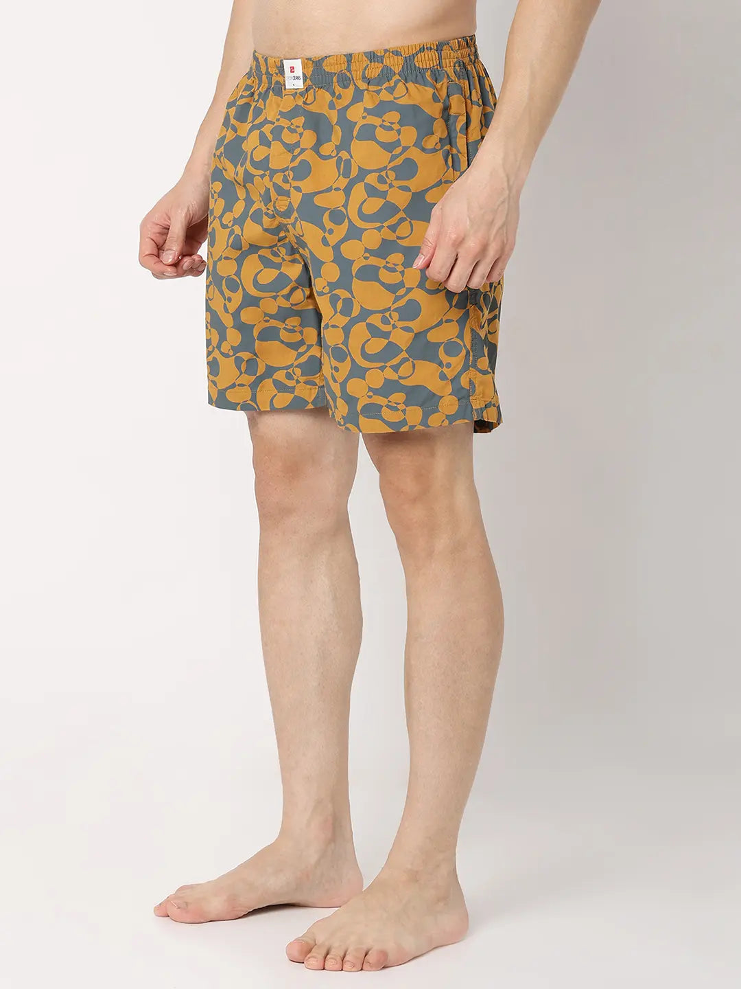 Underjeans By Spykar Men Premium Yellow Cotton Blend Regular Fit Boxer Shorts