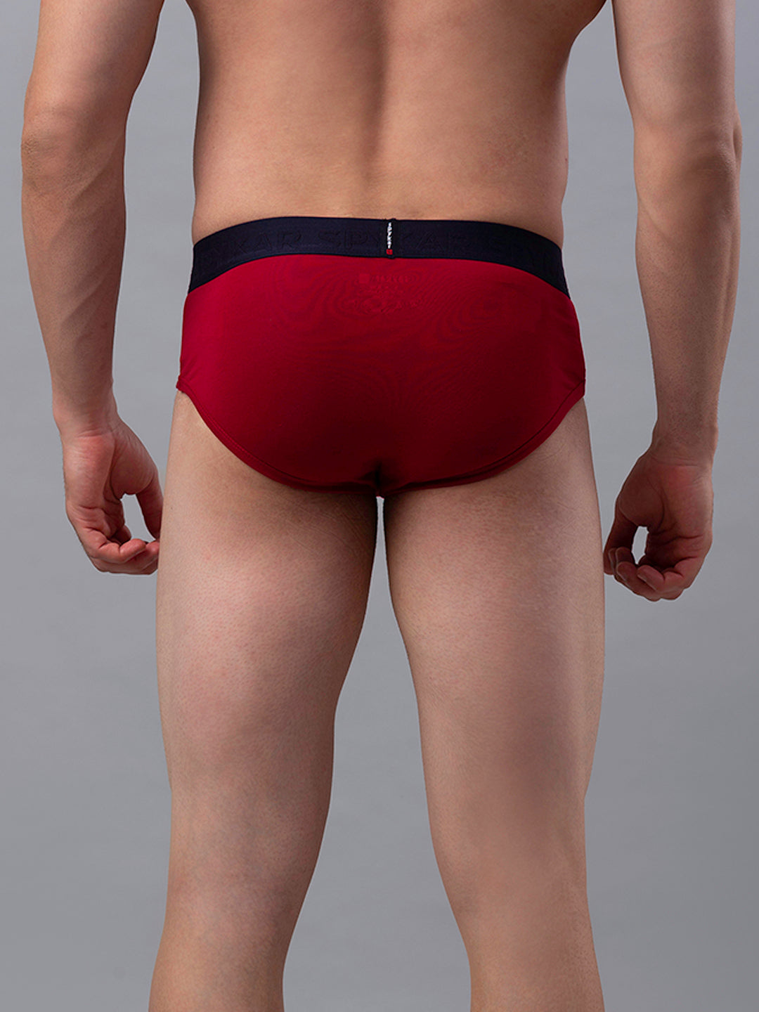 Men Premium Cotton Blend Maroon Brief- Underjeans By Spykar
