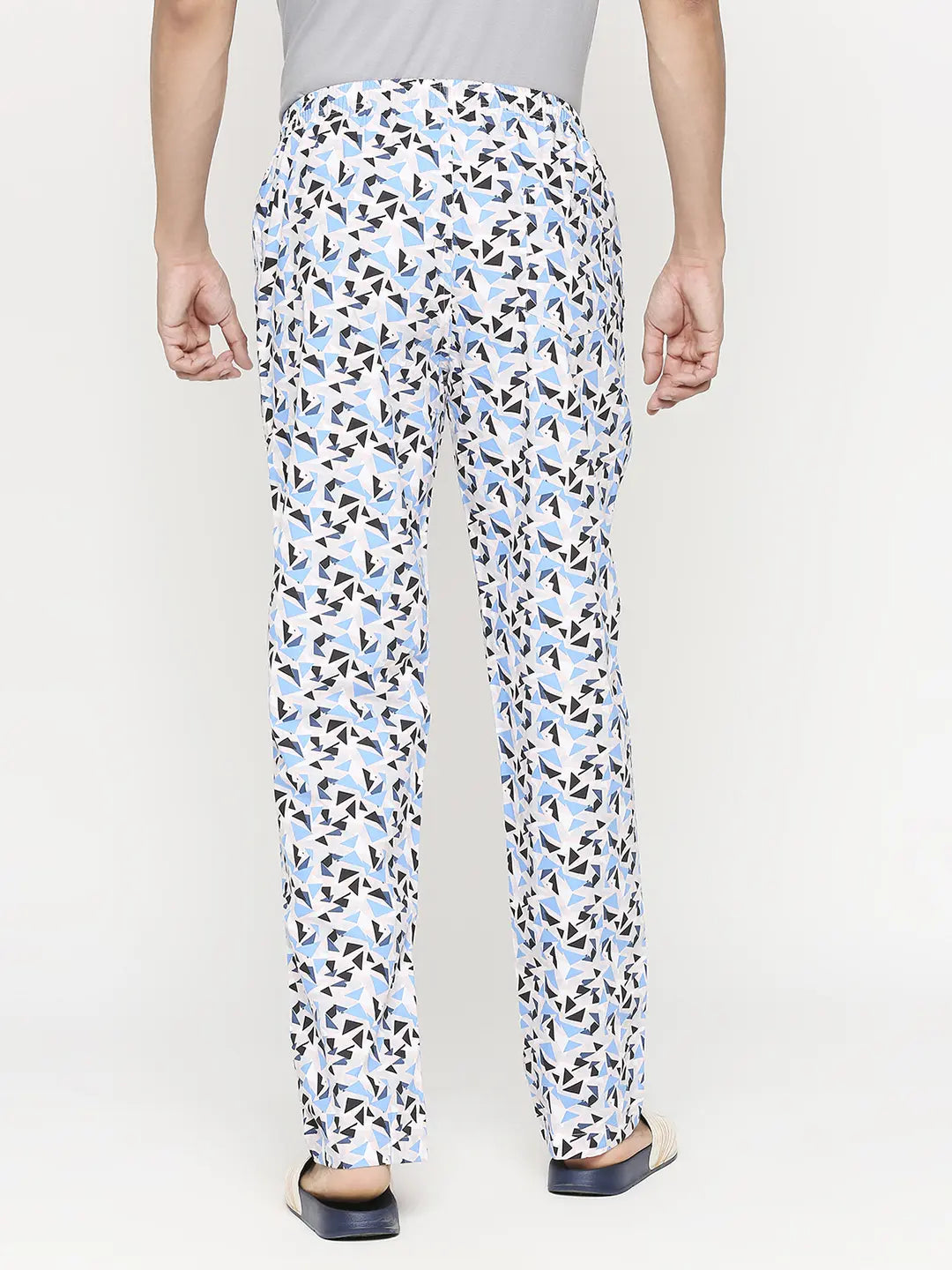 Men Premium Printed Men Cotton Blend Pink Pyjama- Underjeans By Spykar
