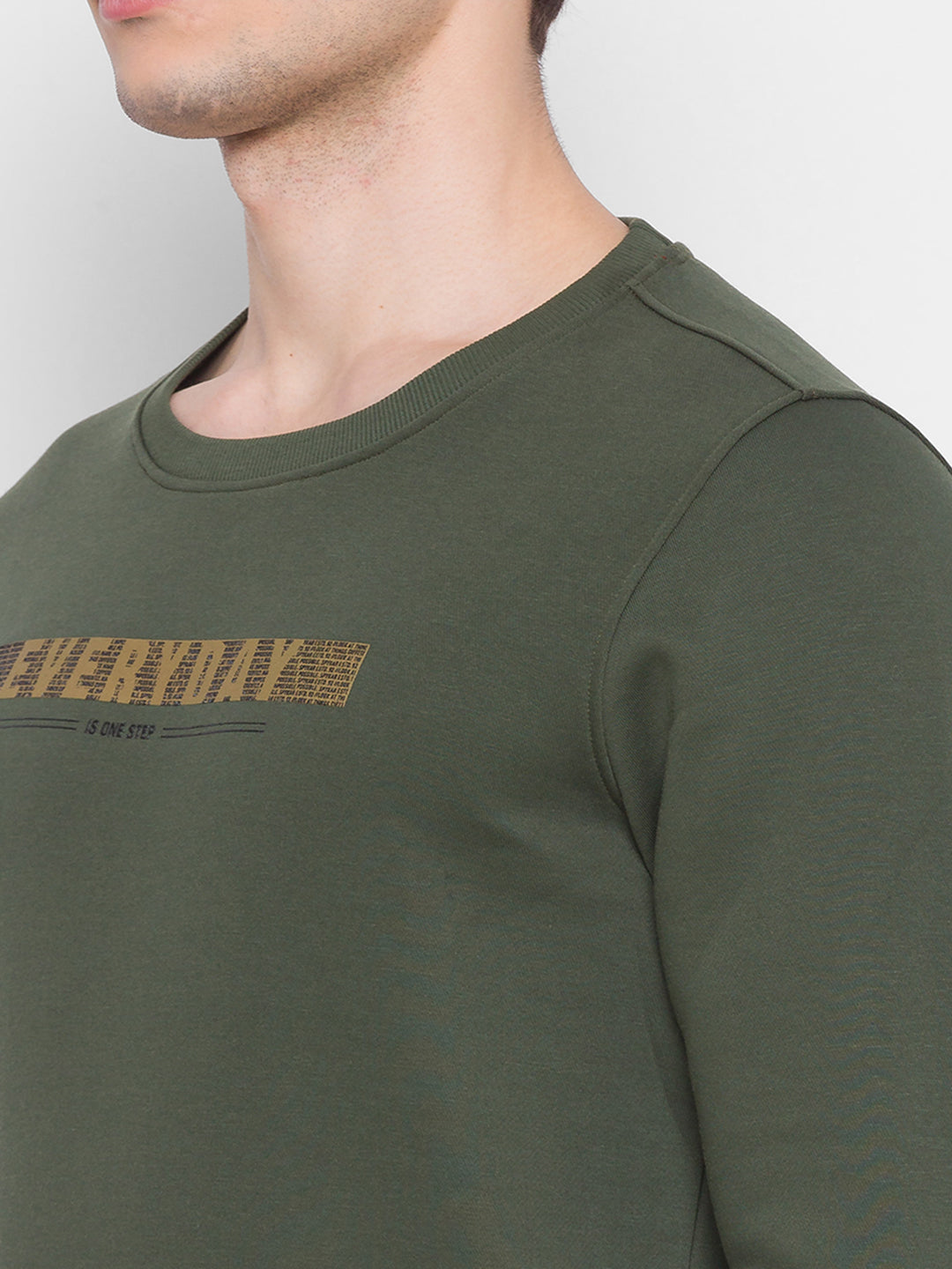 Spykar Green Cotton Sweatshirt For Men