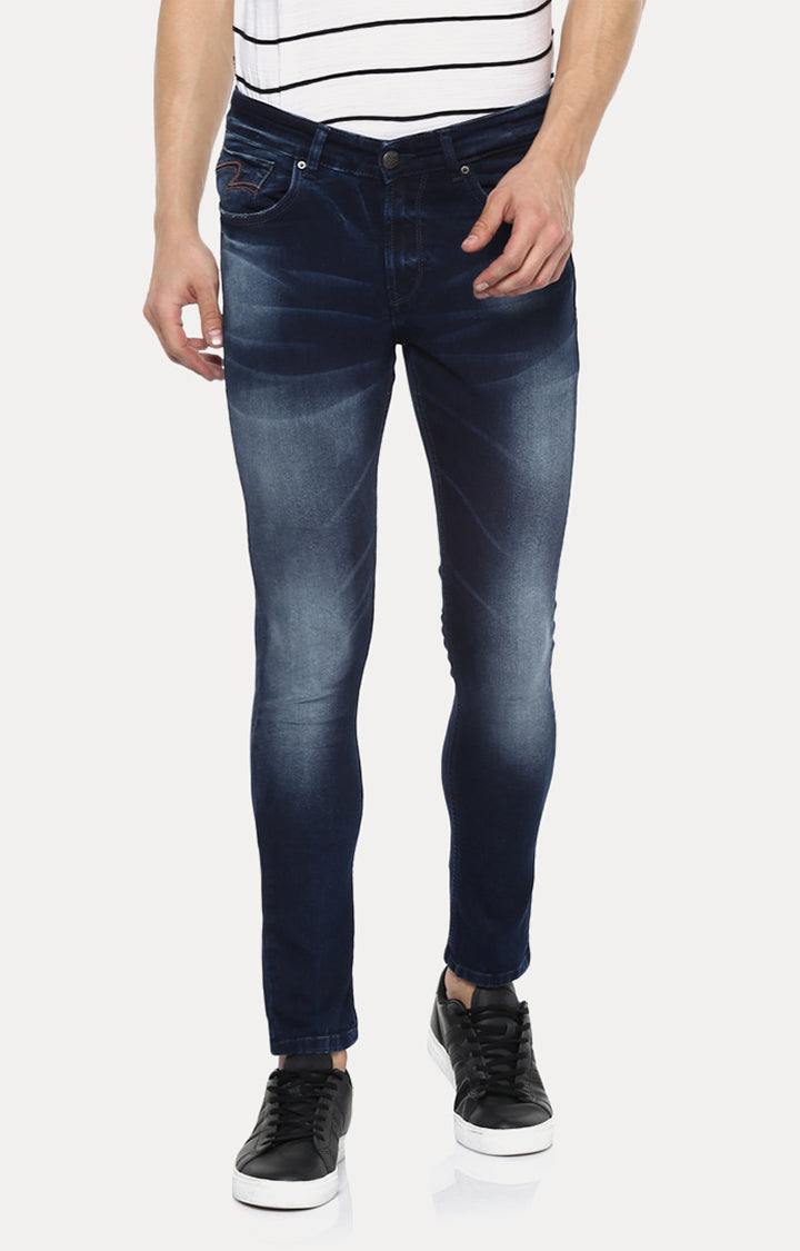 Spykar Men Dark Blue Solid Skinny Fit Jeans