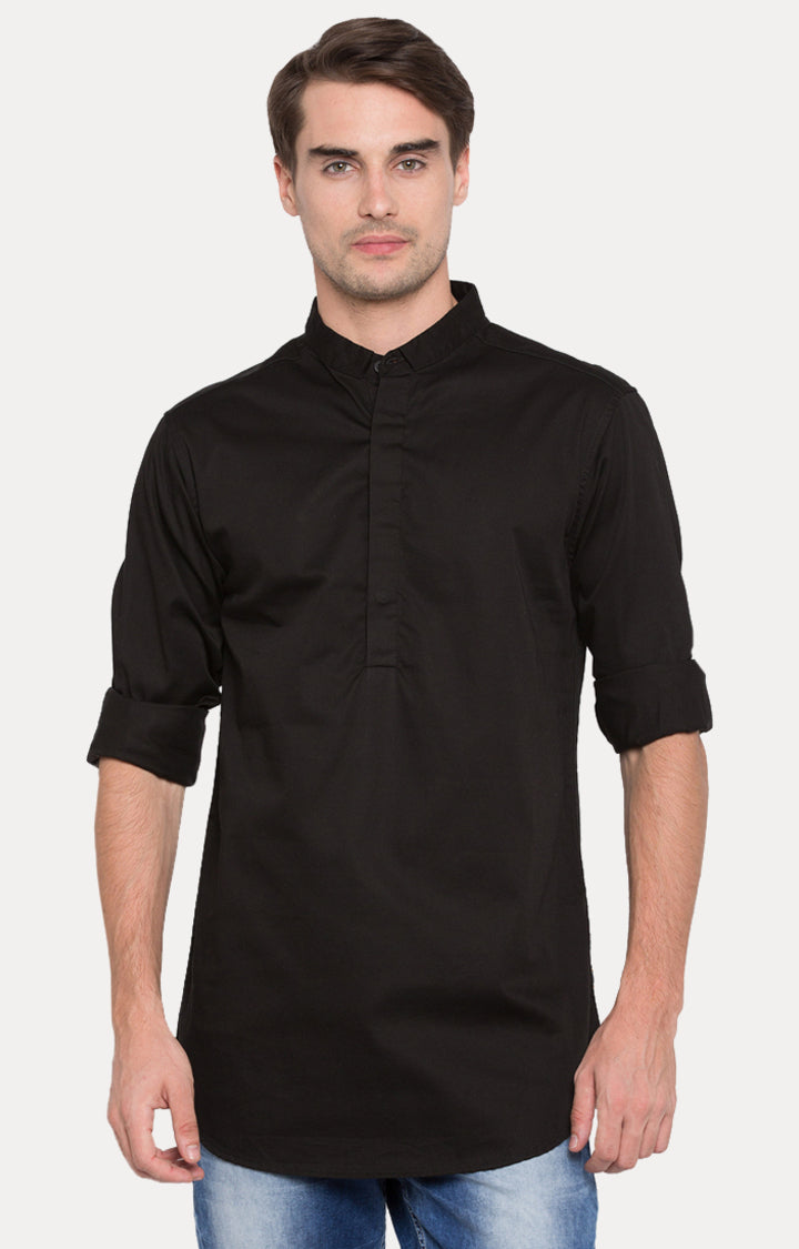 Spykar Men Black Solid Slim Fit T-Shirt