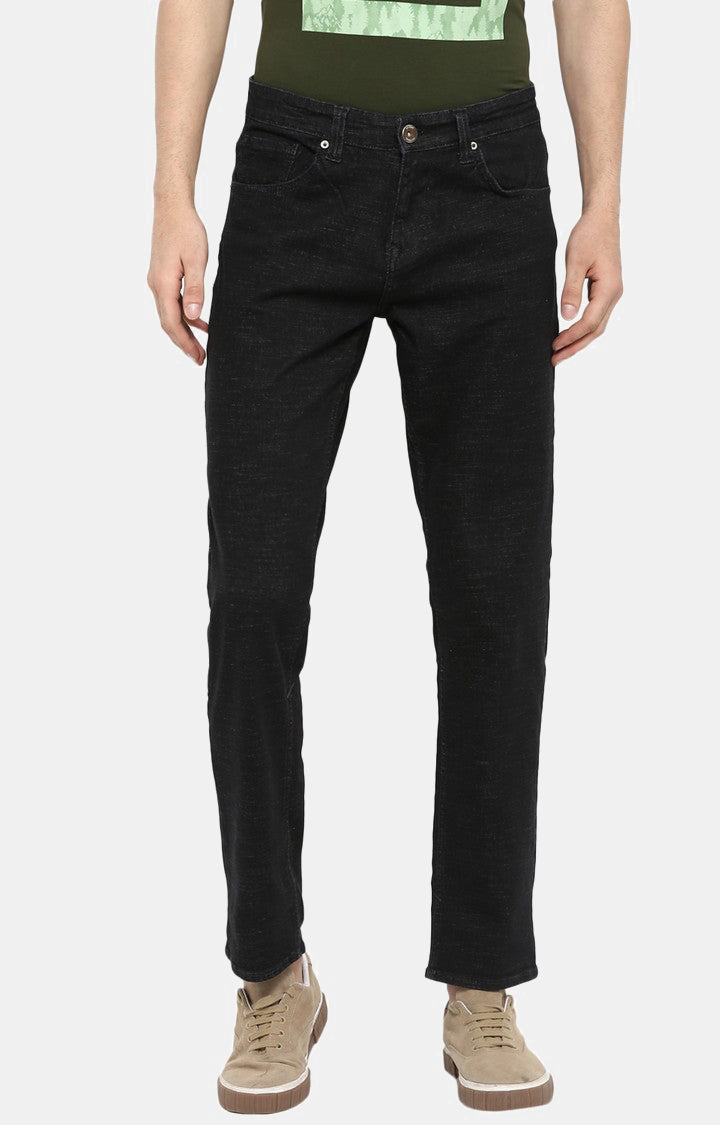 Spykar Men Black Solid Regular Fit Jeans