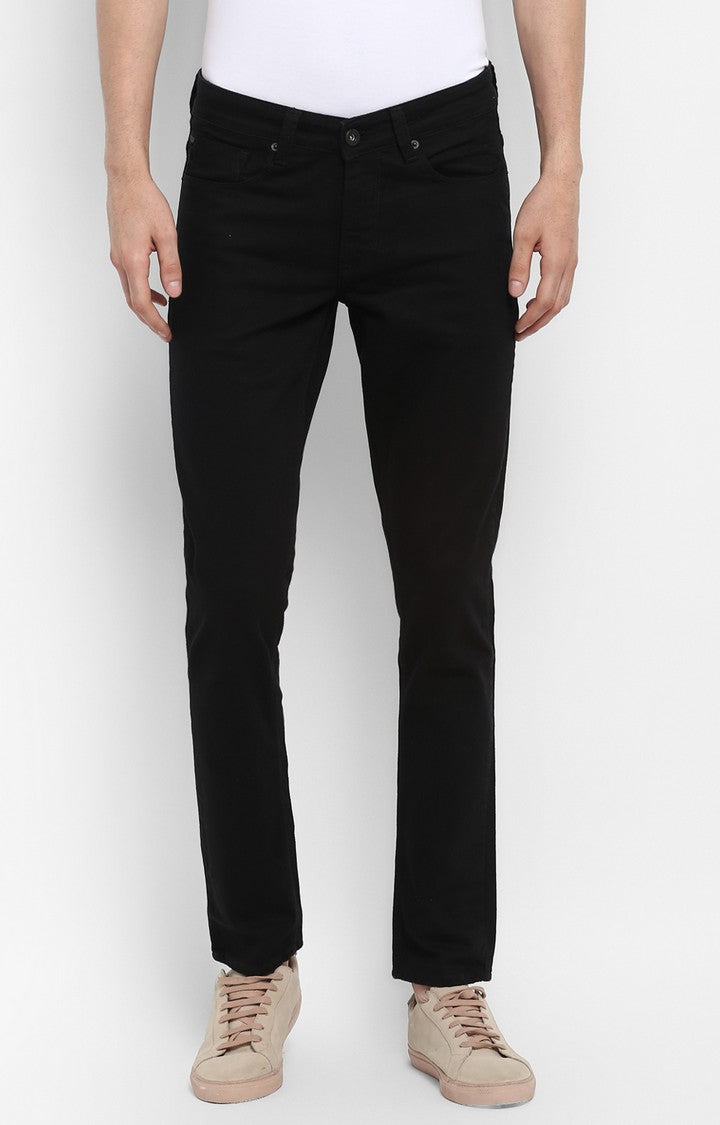Spykar Men Black Cotton Slim Fit Narrow Length Jeans (Skinny)