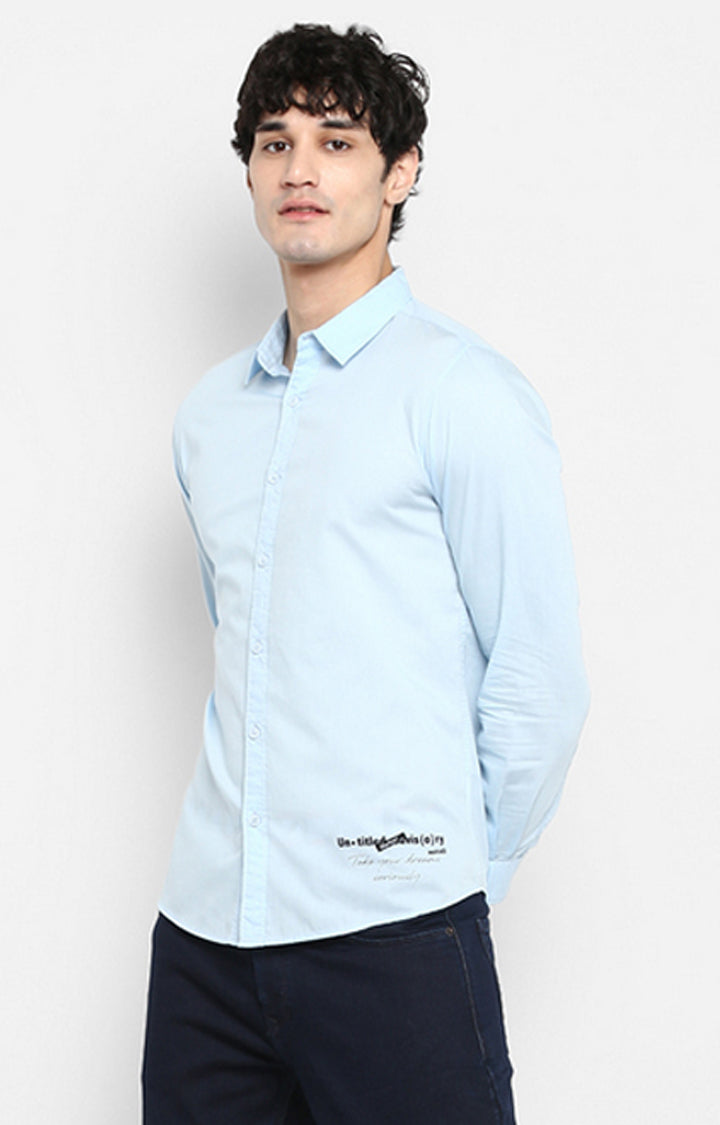 Spykar Men Blue Cotton Casual Shirt