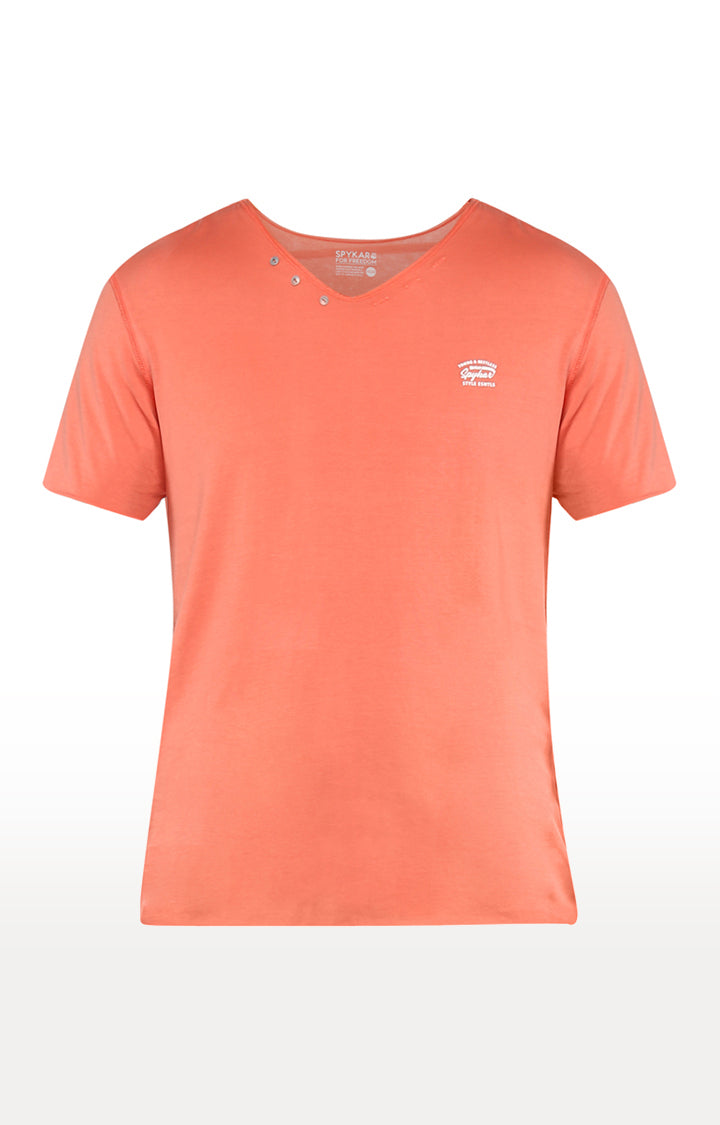 Spykar Men Coral Solid Slim Fit T-Shirt