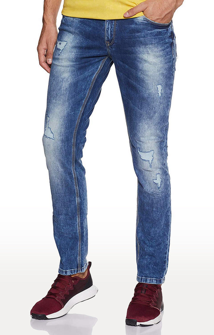 Spykar Mid_Blue Cotton Men Jeans