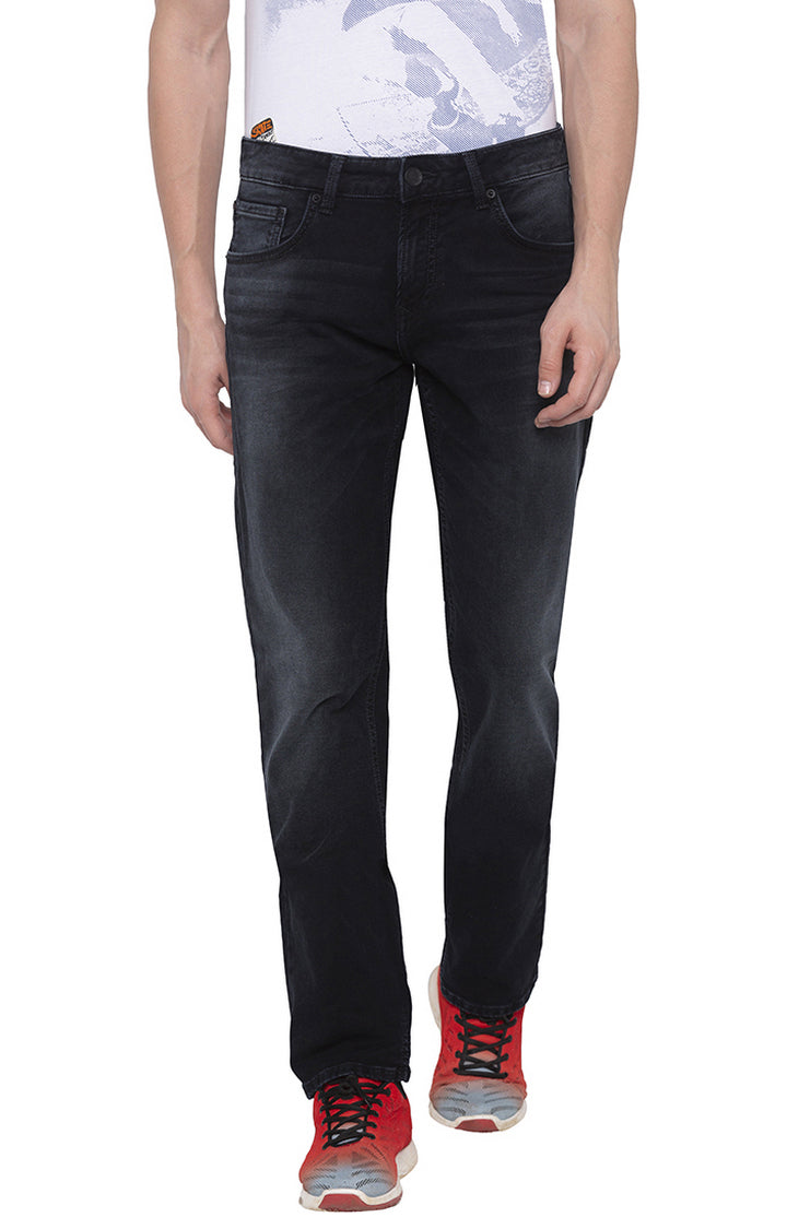 Spykar Men Black Solid Straight Fit Jeans