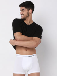 Men Premium Micromodal White Trunk - Underjeans By Spykar
