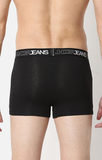 Men Premium Black Cotton Trunk - Underjeans By Spykar
