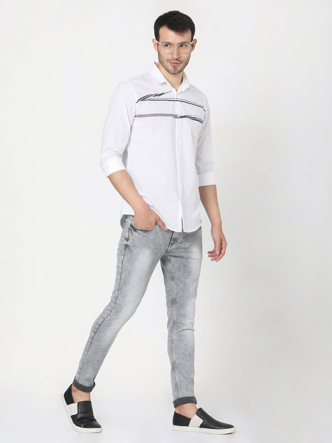 Spykar Men Grey Cotton Skinny Jeans