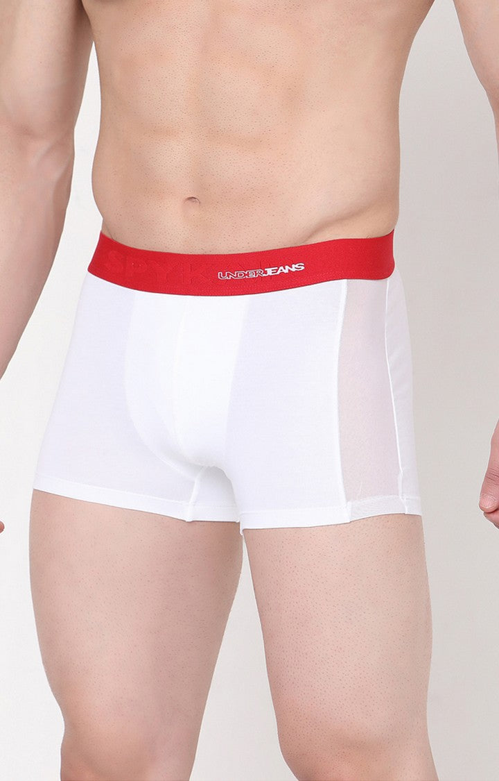 Underjeans By Spykar Men White Solid Trunks