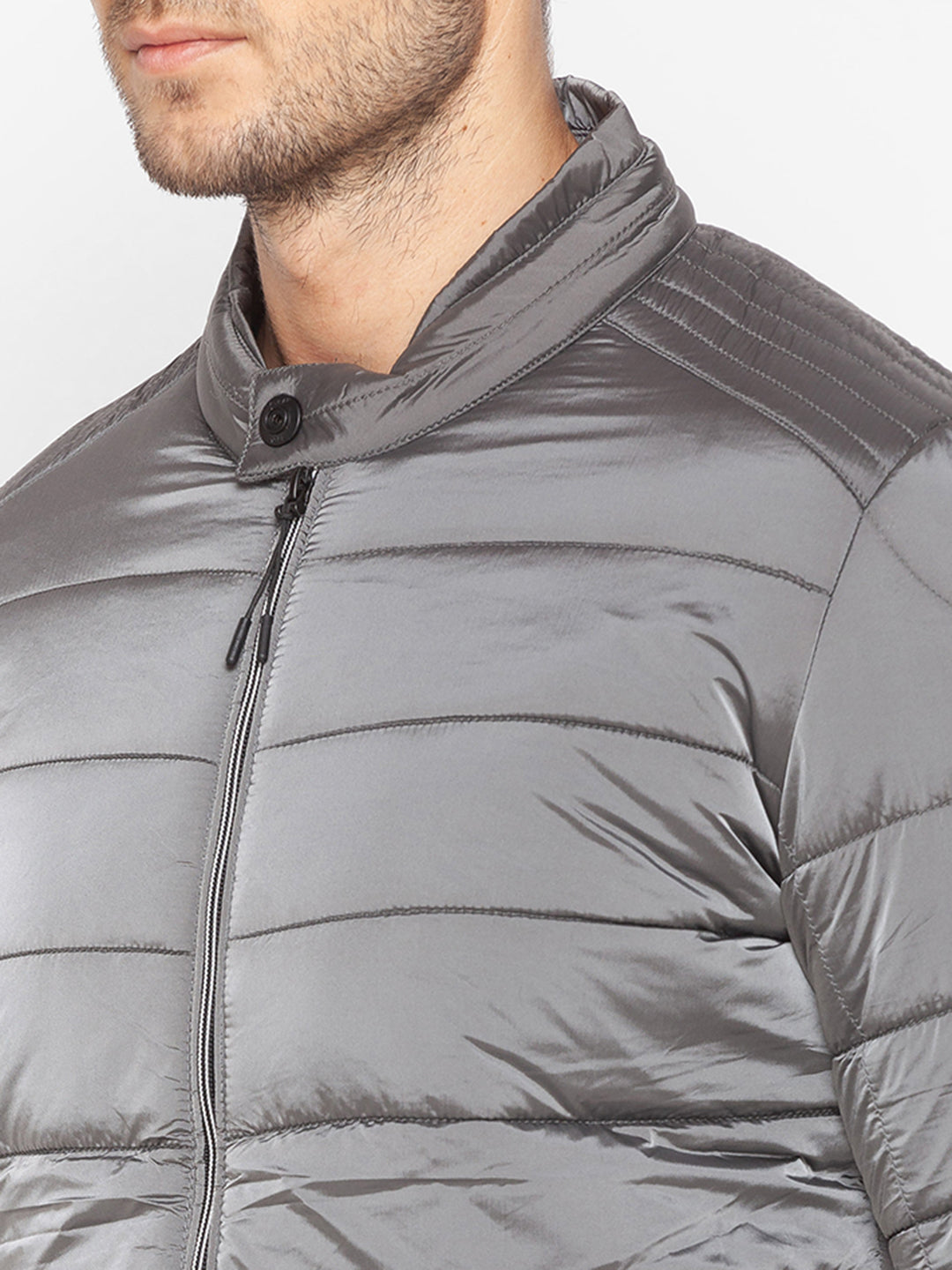 Spykar Grey Polyester Men Jacket