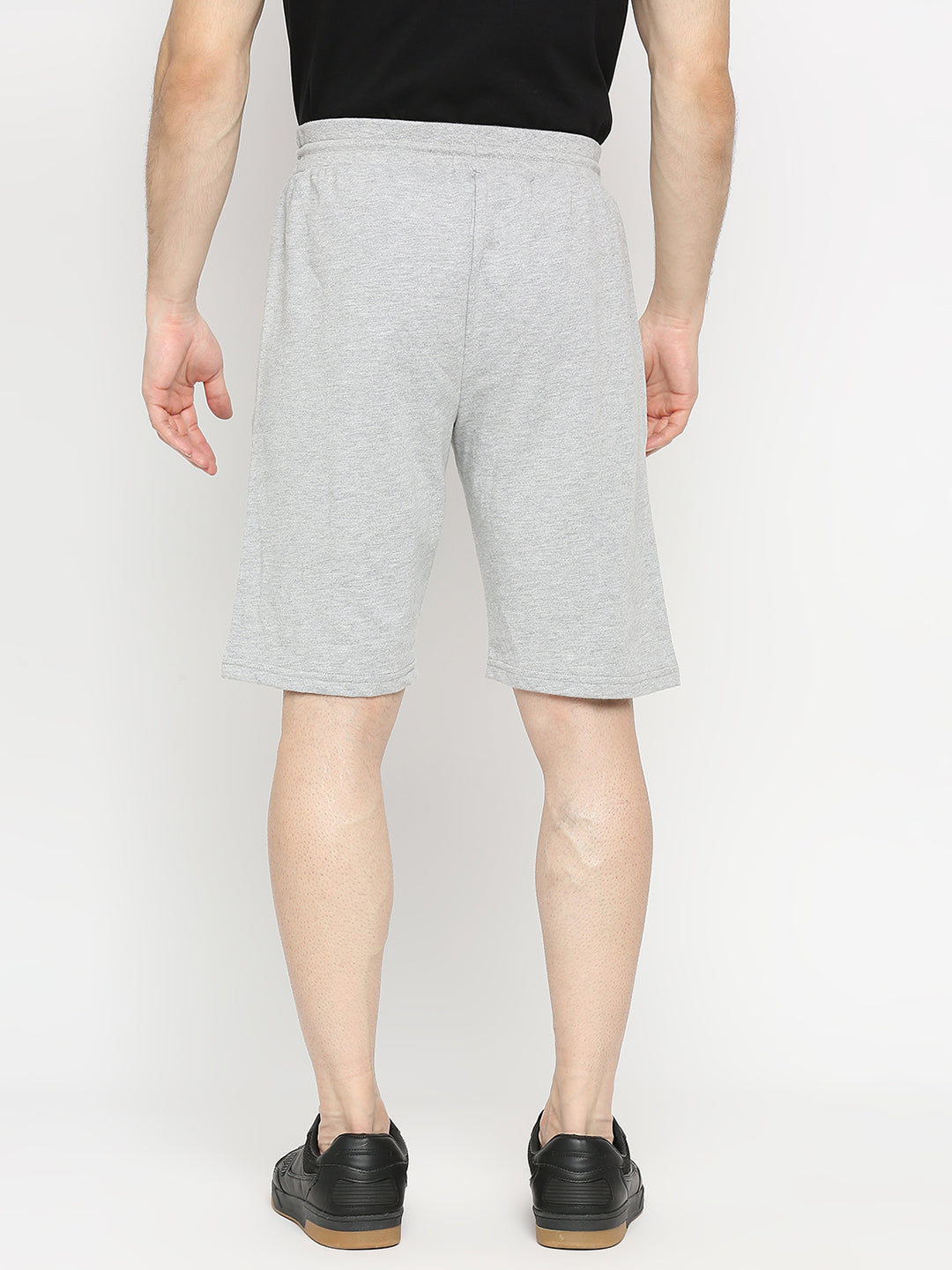 Men Grey Cotton Blend Shorts - Underjeans by Spykar