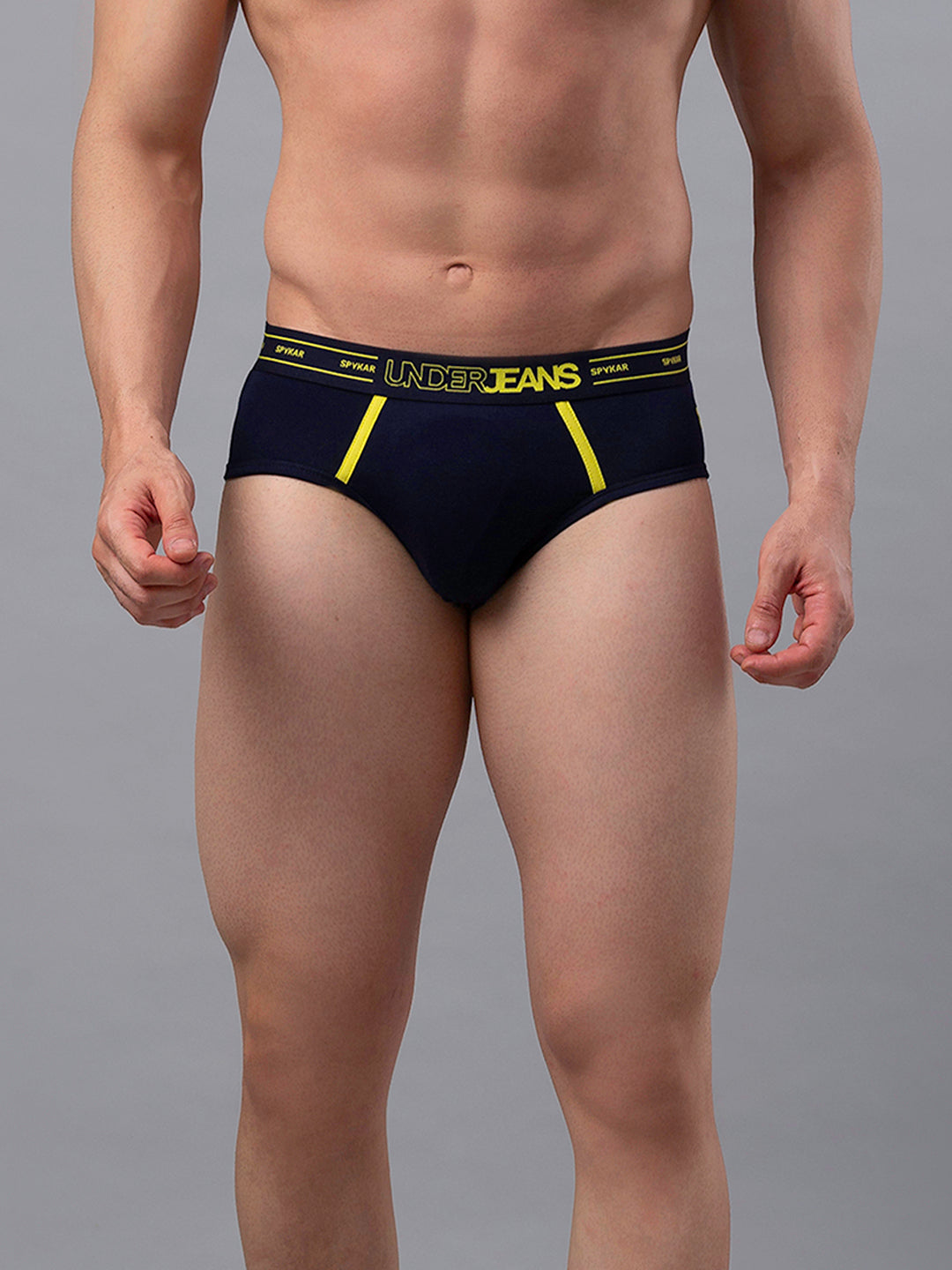 Underjeans By Spykar Men Premium Cotton Blend Navy Brief