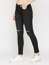 Spykar Women Black Lycra Slim Fit Narrow Length Low Distress High Rise Jeans - (Alicia)